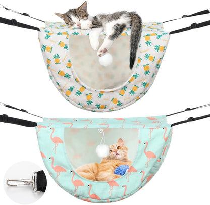 Unittype 2 Pieces Cat Cage Hammock Hanging Pet Bed Double Layer Soft Plush Hanging Pet Comfortable Hammock Bed for Indoor Kitten Ferret Hamster Rabbit or Small Animals, 2 Styles(Boho) - Image 10