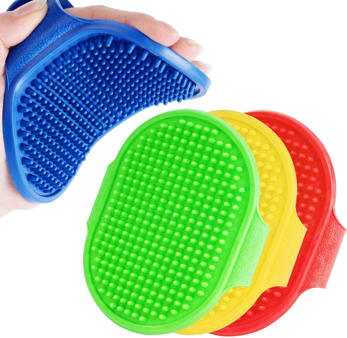 Brillirare premium dog shower brush being used for shampoo lathering.