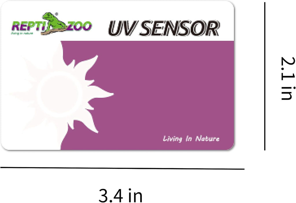 REPTI ZOO reptile lamp tester card showing white to purple color change
