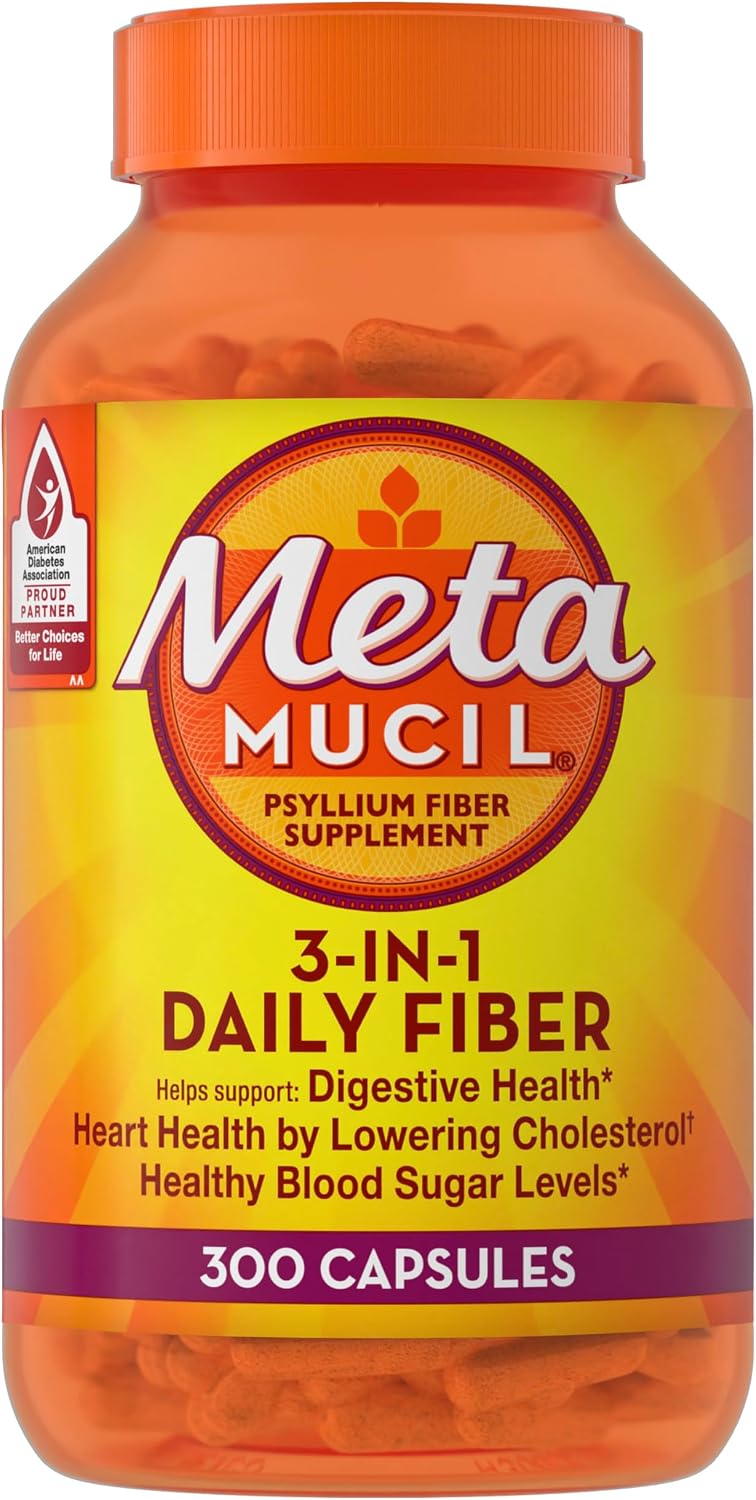 Metamucil, Psyllium Husk GLP-1 Friendly Fiber Capsules, 300 Capsules, 3-in-1 Fiber Supplement, Daily Psyllium Husk Fiber Capsules Help Support Digestive Health by Promoting Regularity* - Image 8