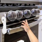 Grenfu stove knob covers and oven lock safety kit front view