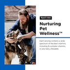 Nutri-Vet dog supplement bottle side view showing ingredients