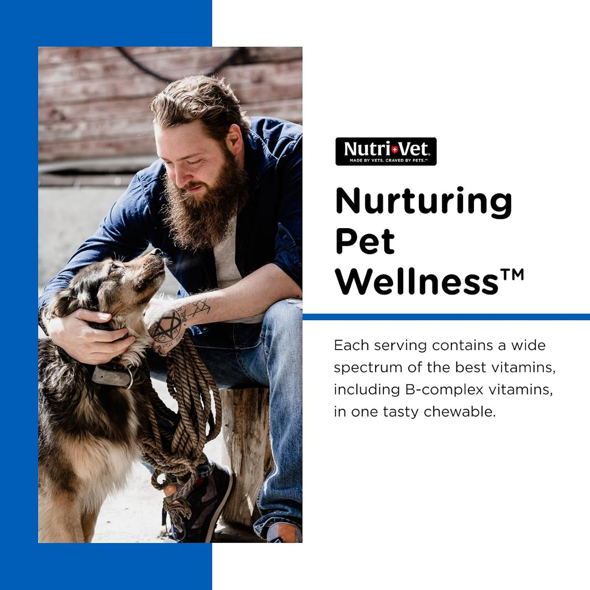 Nutri-Vet dog supplement bottle side view showing ingredients