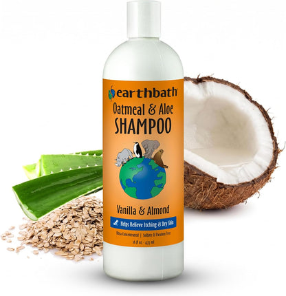 Earthbath Oatmeal and Aloe dog shampoo bottle front view