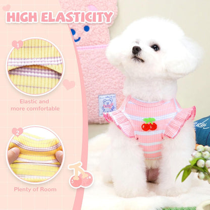 Soft cotton sleeveless dog clothes for small pets