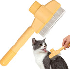 Dogs and Cats Comb with Release Button, Pet Hair Removal Tools with Safe Stainless Steel Teeth for Deshedding, Cat Grooming Supplies for Long/Short Hair, Cat Brush for Shedding, Green - Image 11
