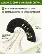 Activated charcoal moisture control and ammonia odor neutralizing pad close up