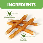 Back of pack showing ingredients for mon2sun dog chews