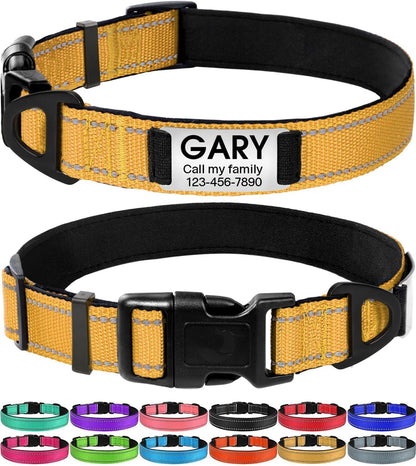 Joytale Personalized Dog Collars with Engraved Name Plate, Silent No Jingle Custom Nylon Collar with Fixed ID Tag, Reflective Soft Neoprene Padded Breathable for Medium Dogs, Hotpink - Image 10