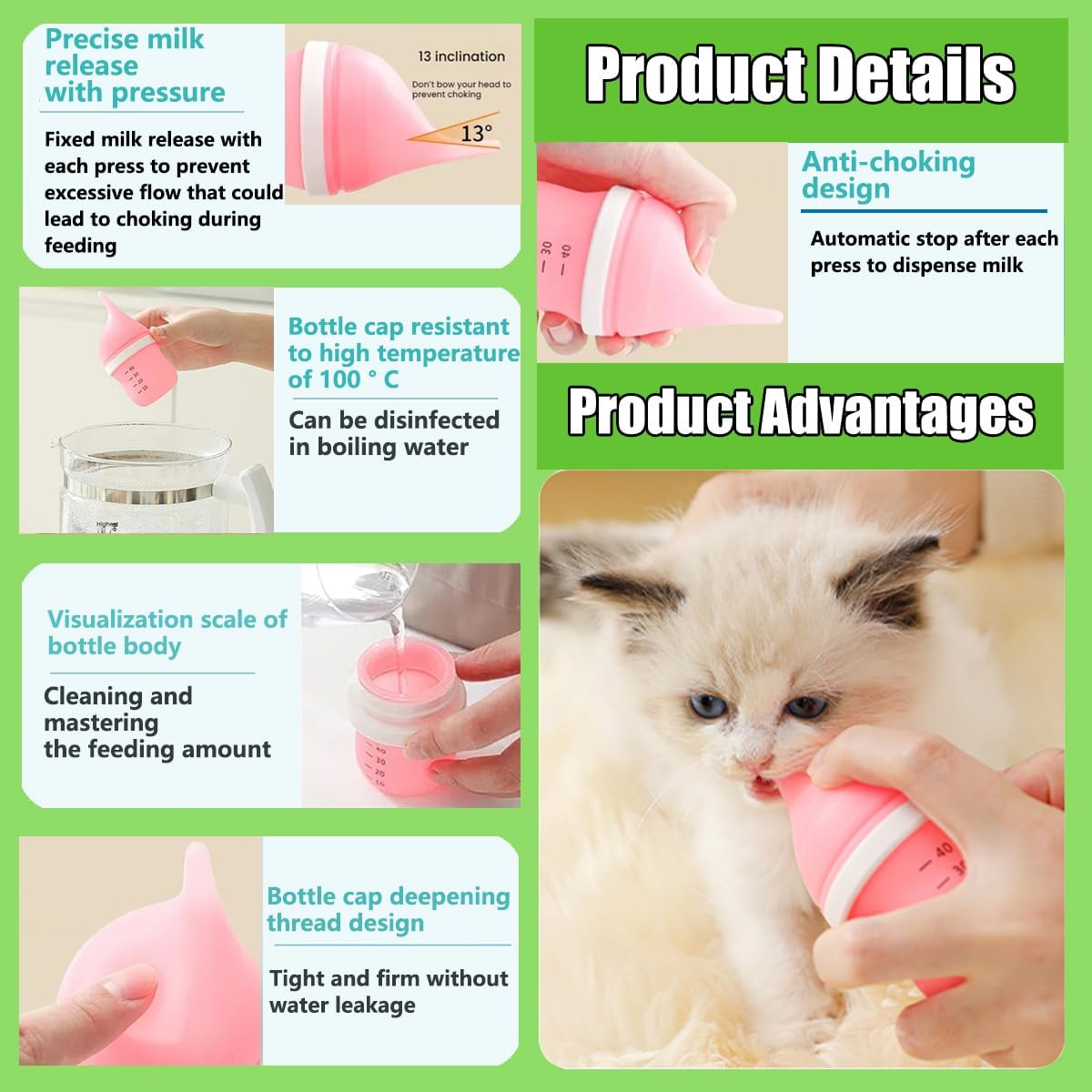 Anti biting food grade silicone nipple assembly for orphaned puppies
