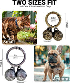 Silver and copper engraved dog collar bells