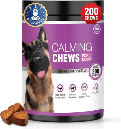 Calming Chews for Dogs 200pc Dog Calming Treat and Bites with Melatonin - Anxiety and Stress Relief Treats for Dogs Puppy Sleep Aid Calm Dog with Noise,Thunder, Barking, Separation,Chewing - Image 15