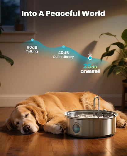 Close up of Oneisall pet fountain 5-stage filtration system