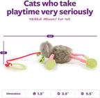 Three count pack of multi color SmartyKat mouse toys for indoor cats.