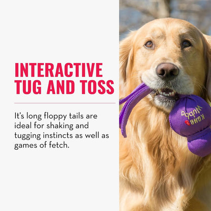 KONG Wubba fetch and tug toy in assorted vibrant colors.