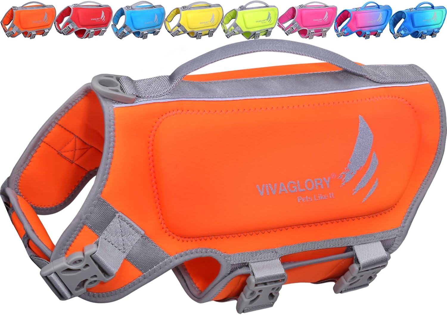 VIVAGLORY High Buoyancy Dog Life Vest, Swimming Vest with Handle, Dog Life Jacket for Swimming & Boating, Buoyancy for Puppy Doggy, M, Pink - Image 14