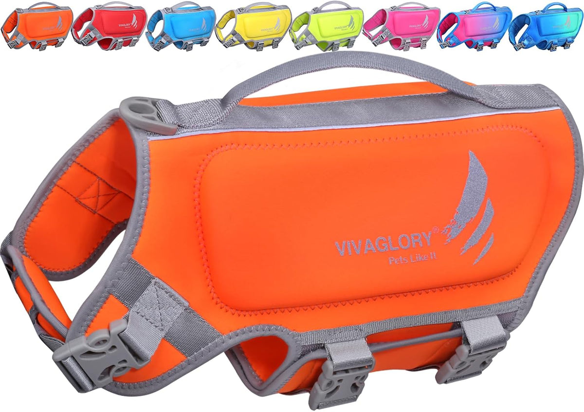 VIVAGLORY High Buoyancy Dog Life Vest, Swimming Vest with Handle, Dog Life Jacket for Swimming & Boating, Buoyancy for Puppy Doggy, M, Pink - Image 14