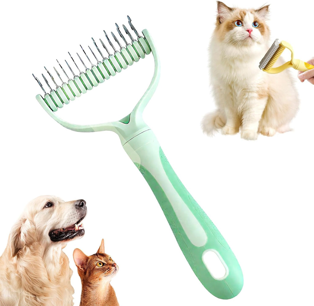 Double-Sided Pet Grooming Brush, 2026 New Undercoat Rake for Long Haired Pets, Multi-Functional Dematting Comb for Home Grooming, Pet Hair Removal Brush for Pet Owners (Blue, 1pcs) - Image 14