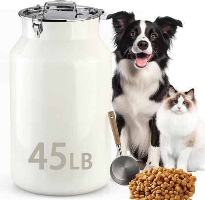Aloxina stainless steel dog and cat food storage container front view
