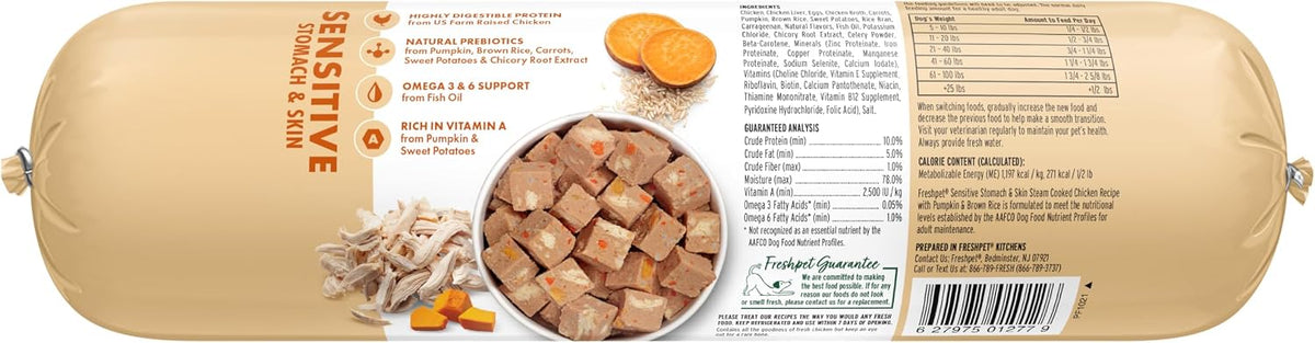 Freshpet dog food roll 1.5 lb packaging details