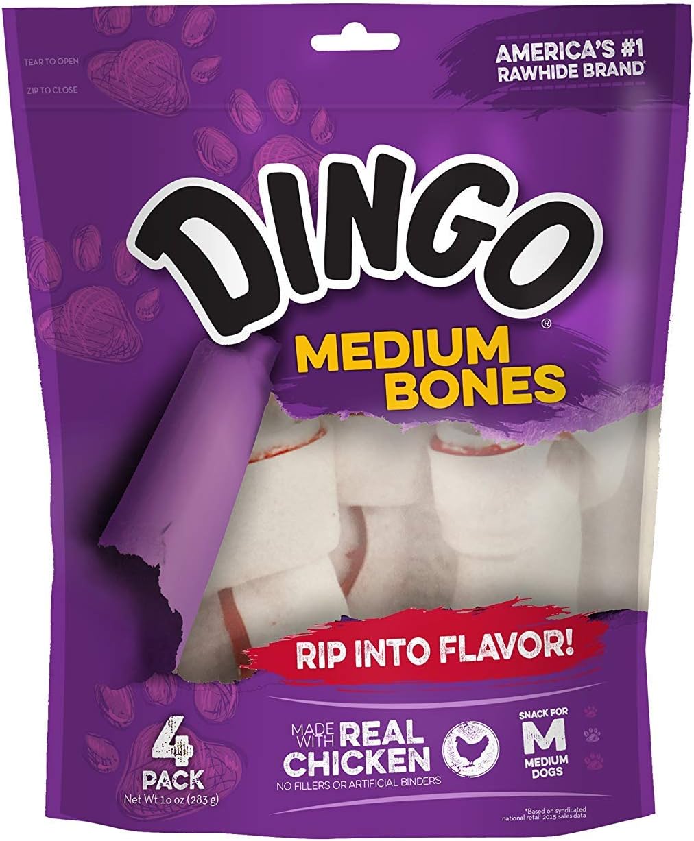 Authentic Dingo brand pet treats for plaque reduction