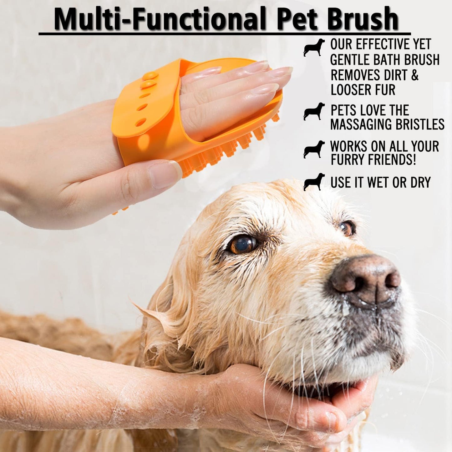 Soft split end bristles of the XIGOU pet massage brush closeup view