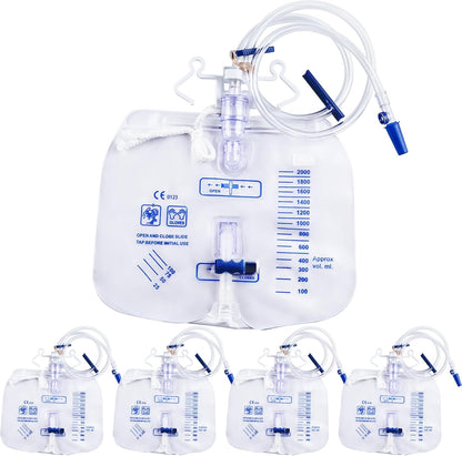 Opstra Yee 2000ml urine drainage bag front view with tube