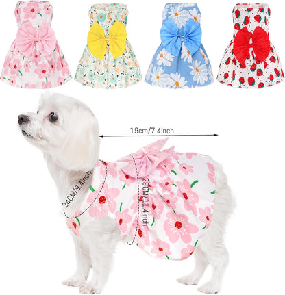 Choyaxo floral puppy skirt with large bow embellishment close up view