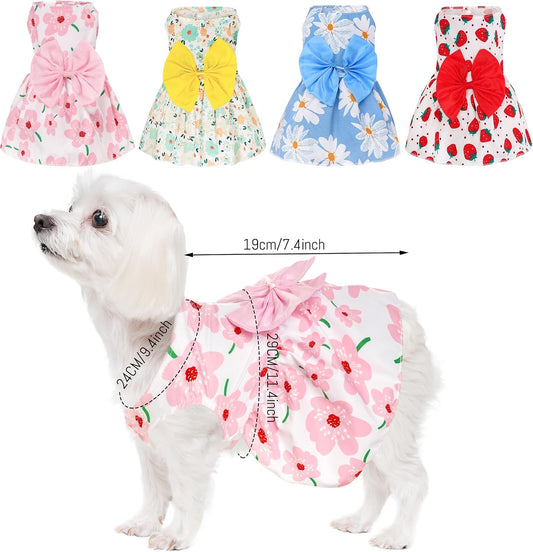 Choyaxo floral puppy skirt with large bow embellishment close up view