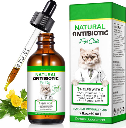 Alivo natural cat antibiotics for infections 60ml bottle front view