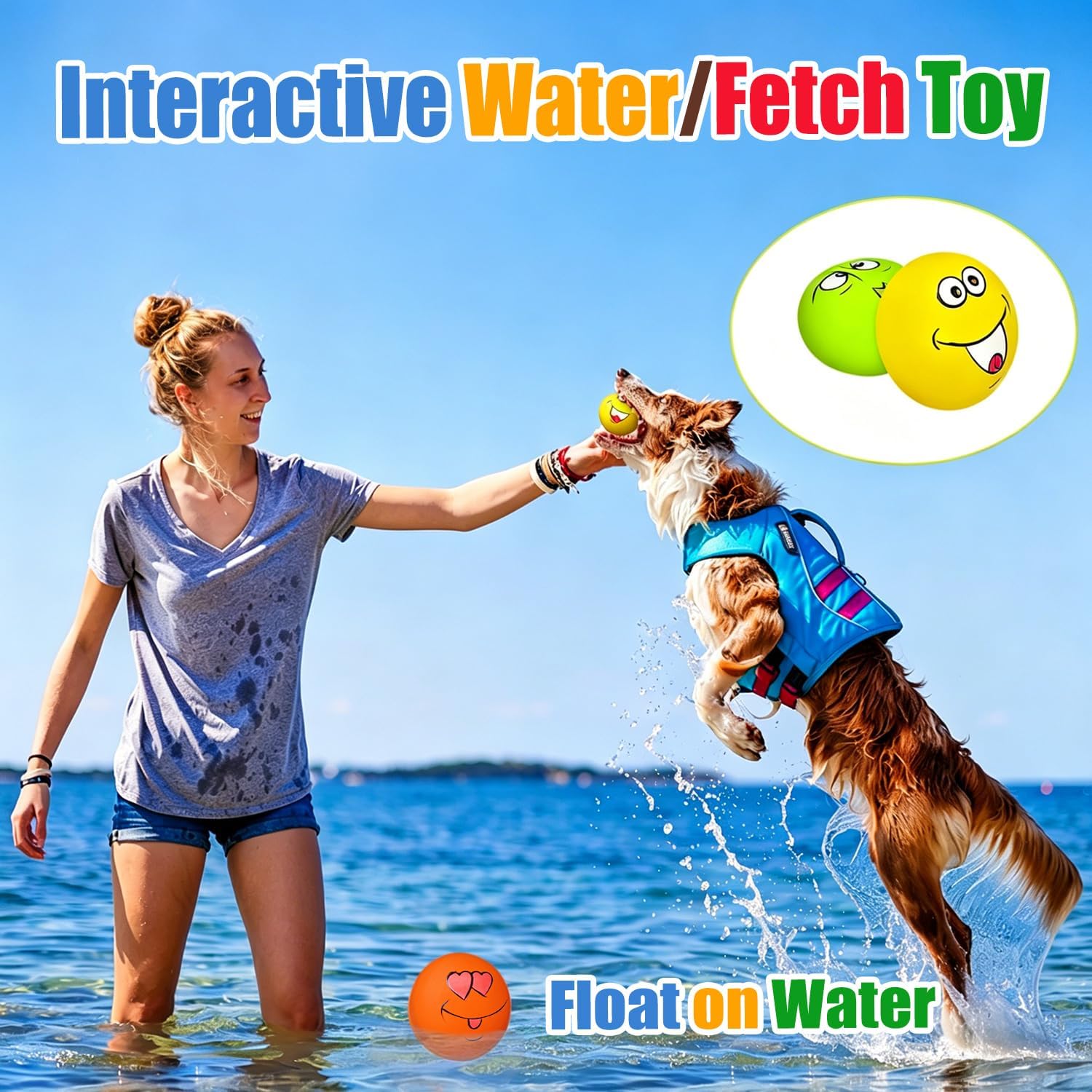 Premium imported USA pet fetch toys spread out on grass for backyard training.