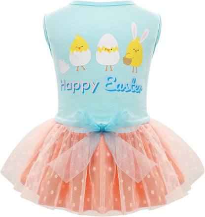 cyeollo Dog Dress for 4th of July Independence Day Dog Dresses Tulle Skirts for Small Dogs Clothes Holiday Pet Outfits with Bowtie Patriotic Puppy Cats Apparel, Blue, M - Image 15