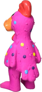 Small polka dot chicken toy for dogs with squeaker