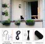 Cat netting installed on apartment balcony railing