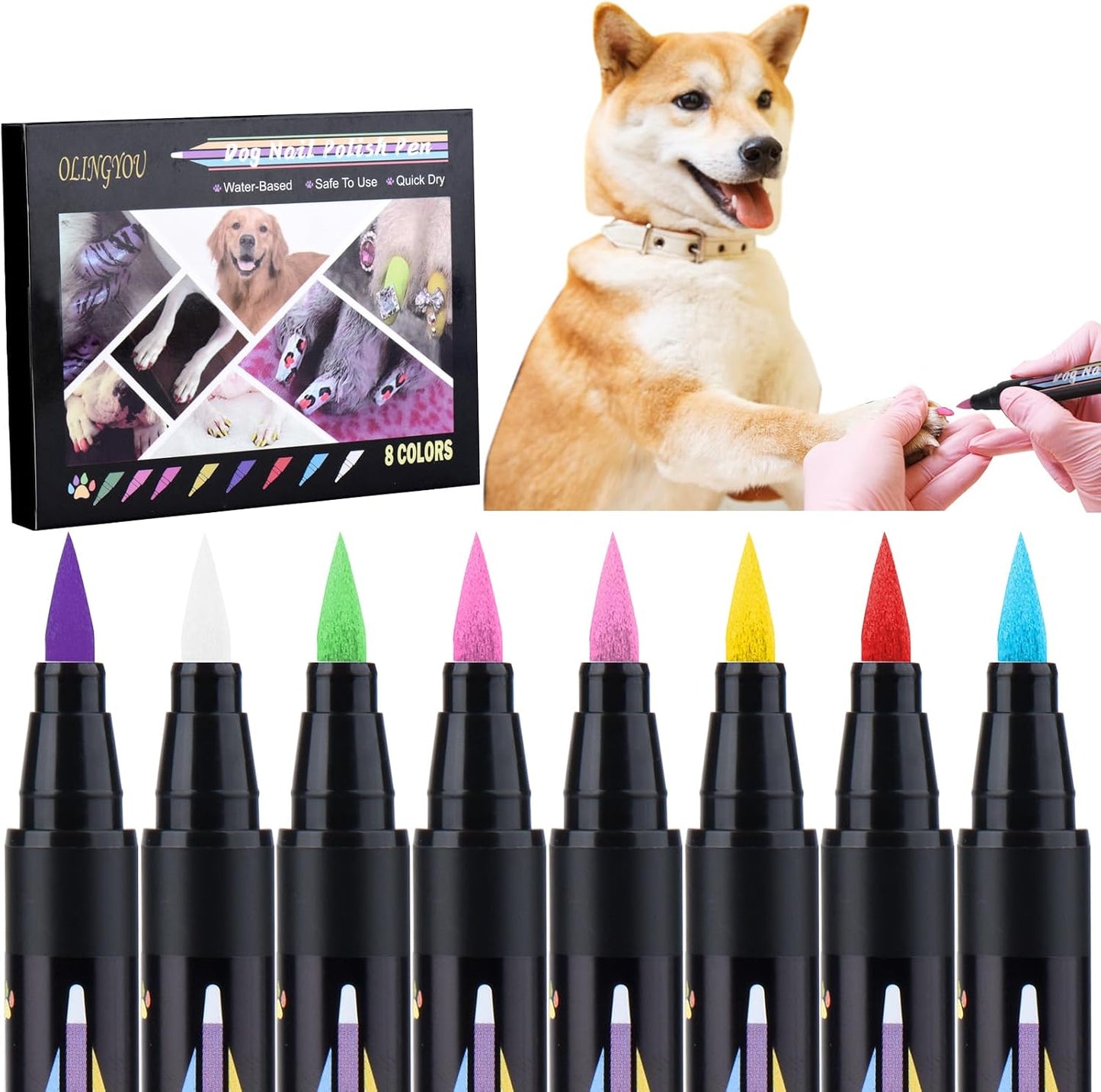 Easy removal of Olingyou dog nail polish with damp cloth