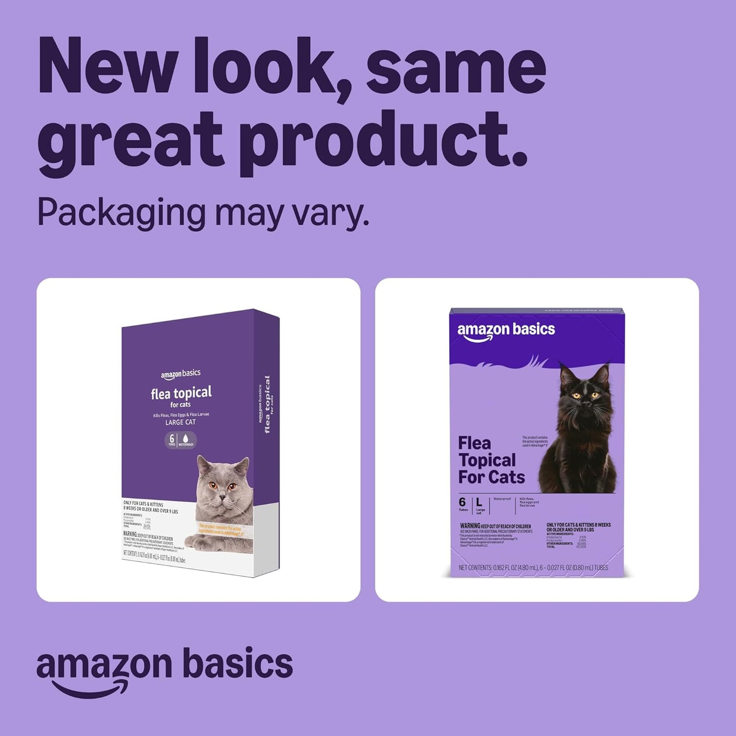 Amazon Basics flea treatment six count pack for cats over nine pounds