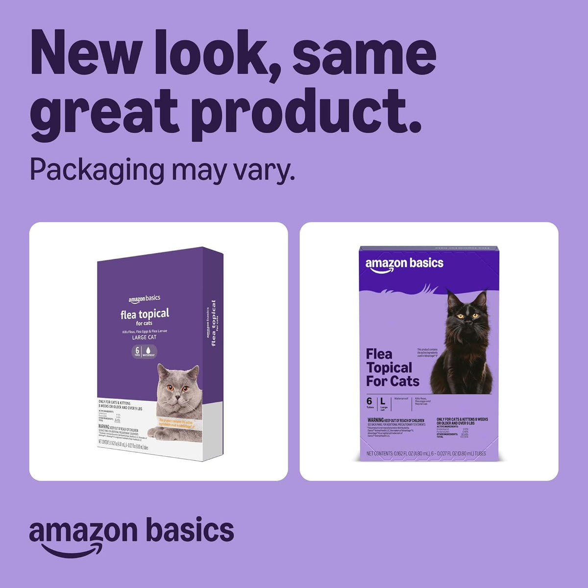 Amazon Basics flea treatment six count pack for cats over nine pounds