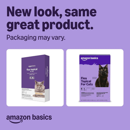Amazon Basics flea treatment six count pack for cats over nine pounds
