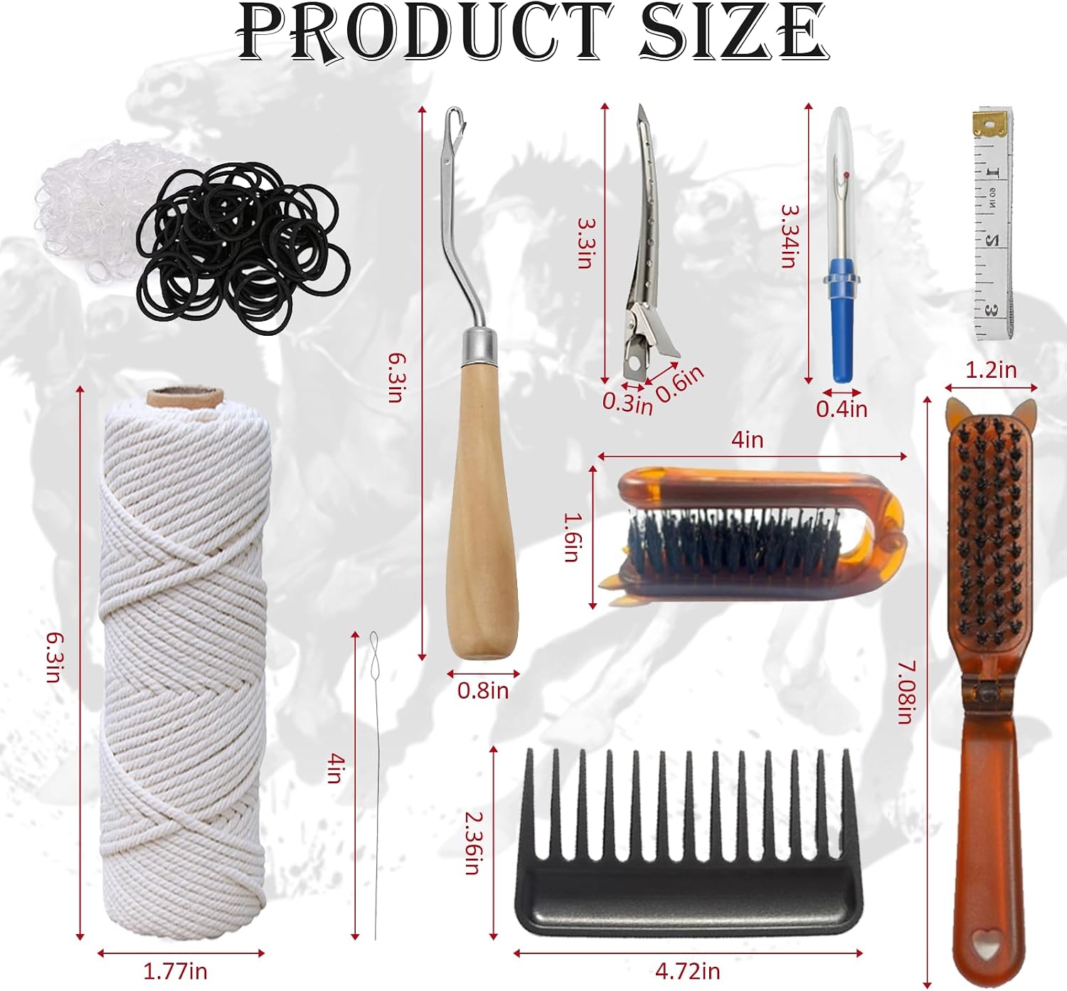 Almpal braiding kit components including yarn and comb