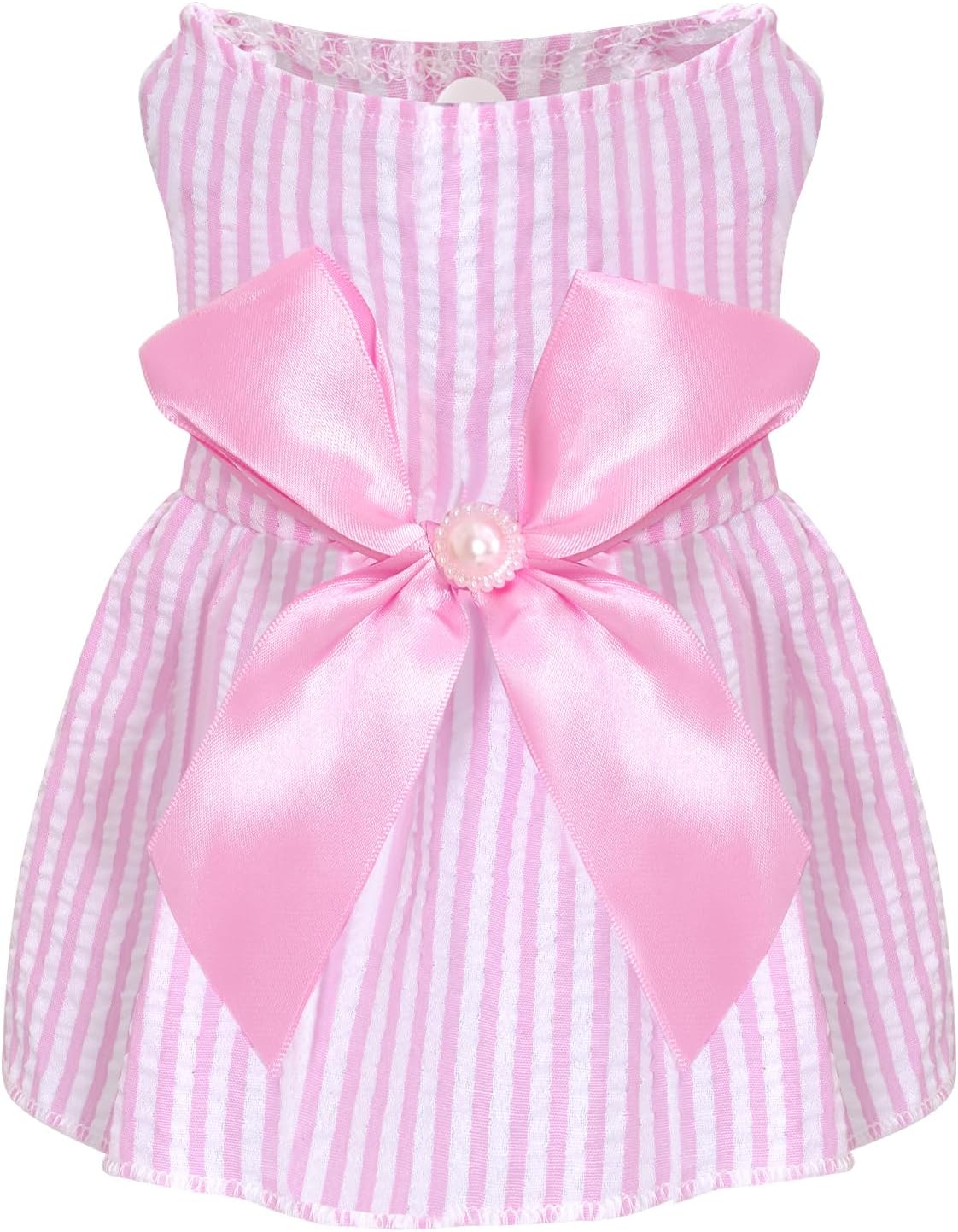 Choyaxo dog bowknot princess dress front view elegant pet apparel.