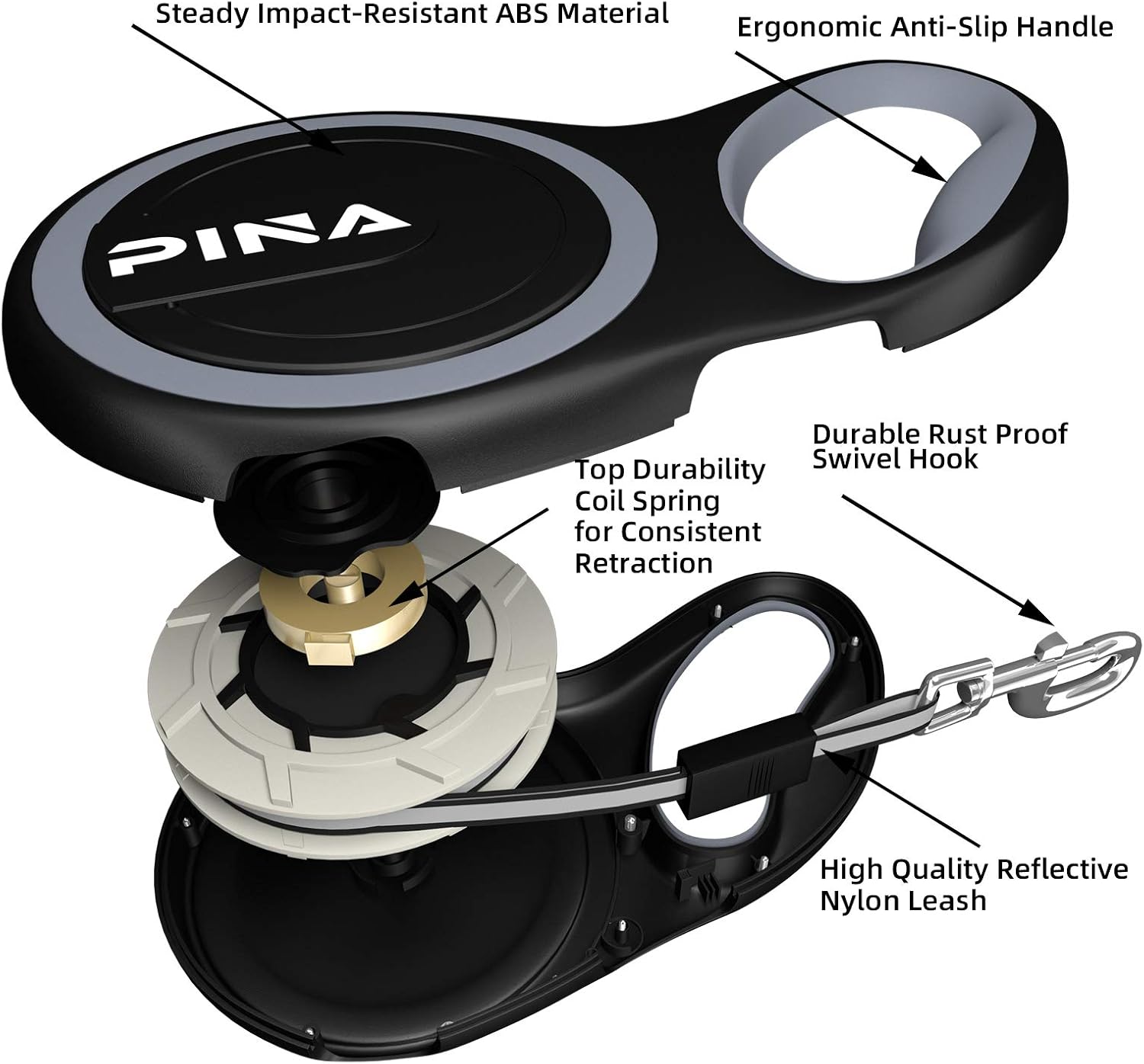 Pina dual pack dog leashes in black and blue color variants