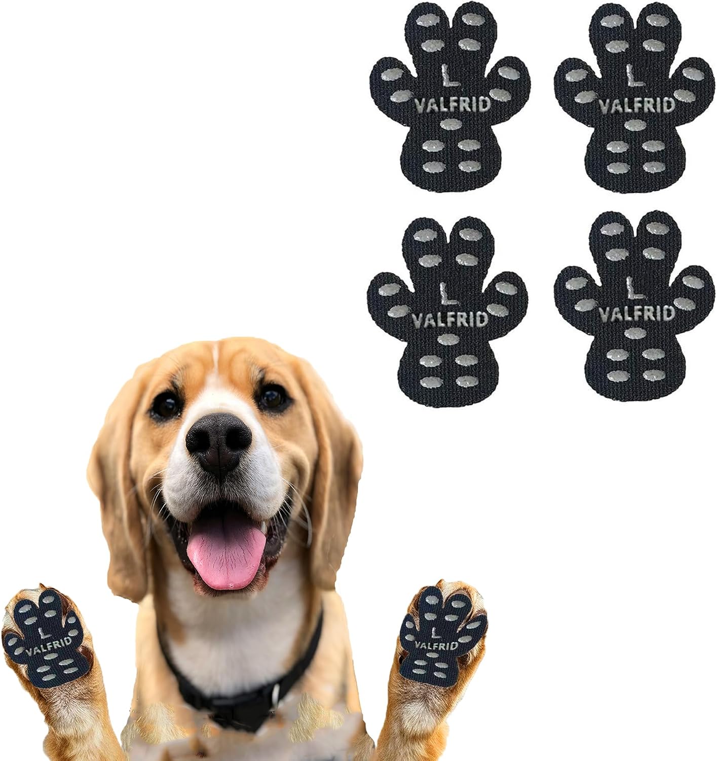 Valfrid paw protectors protecting dog paws from hot outdoor pavement