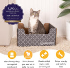 Hide and Scratch dark grey diamond cat bed side profile