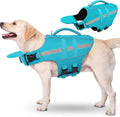 KAMA BRIDAL dog life jacket turquoise front view on a large dog swimming in a pool