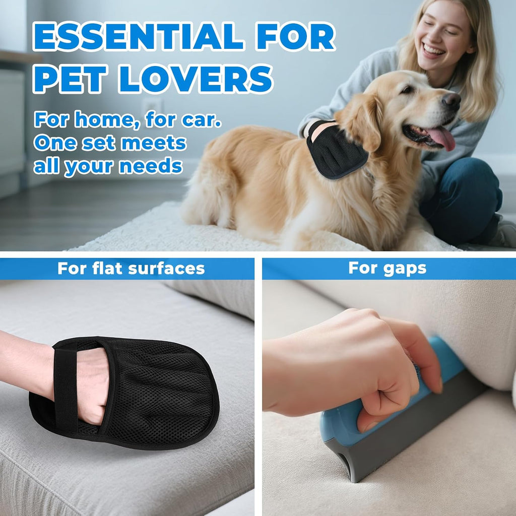 Breathable mesh back design of GRENTY pet grooming glove set