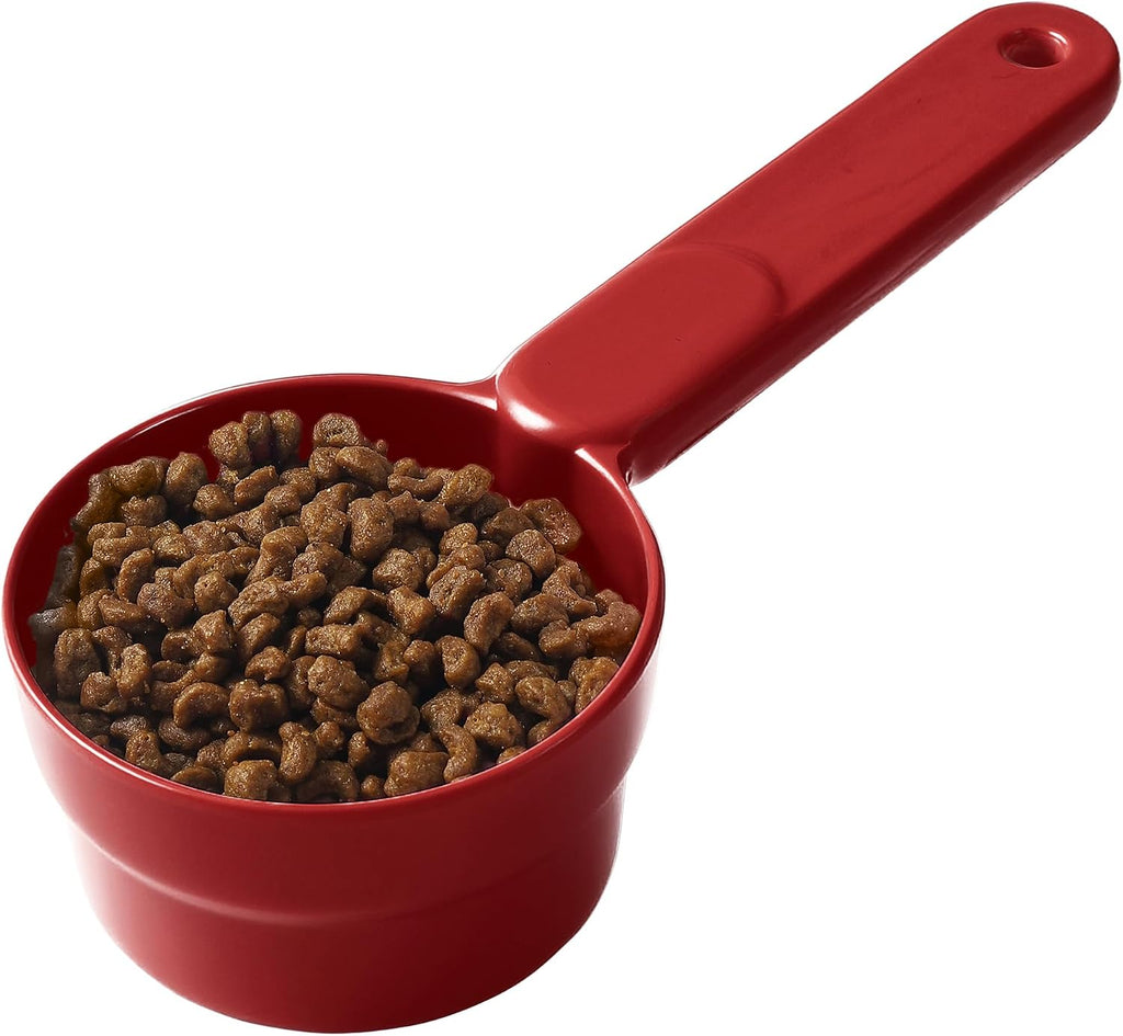 Joyinjojo food scoop inside a large pet food bag
