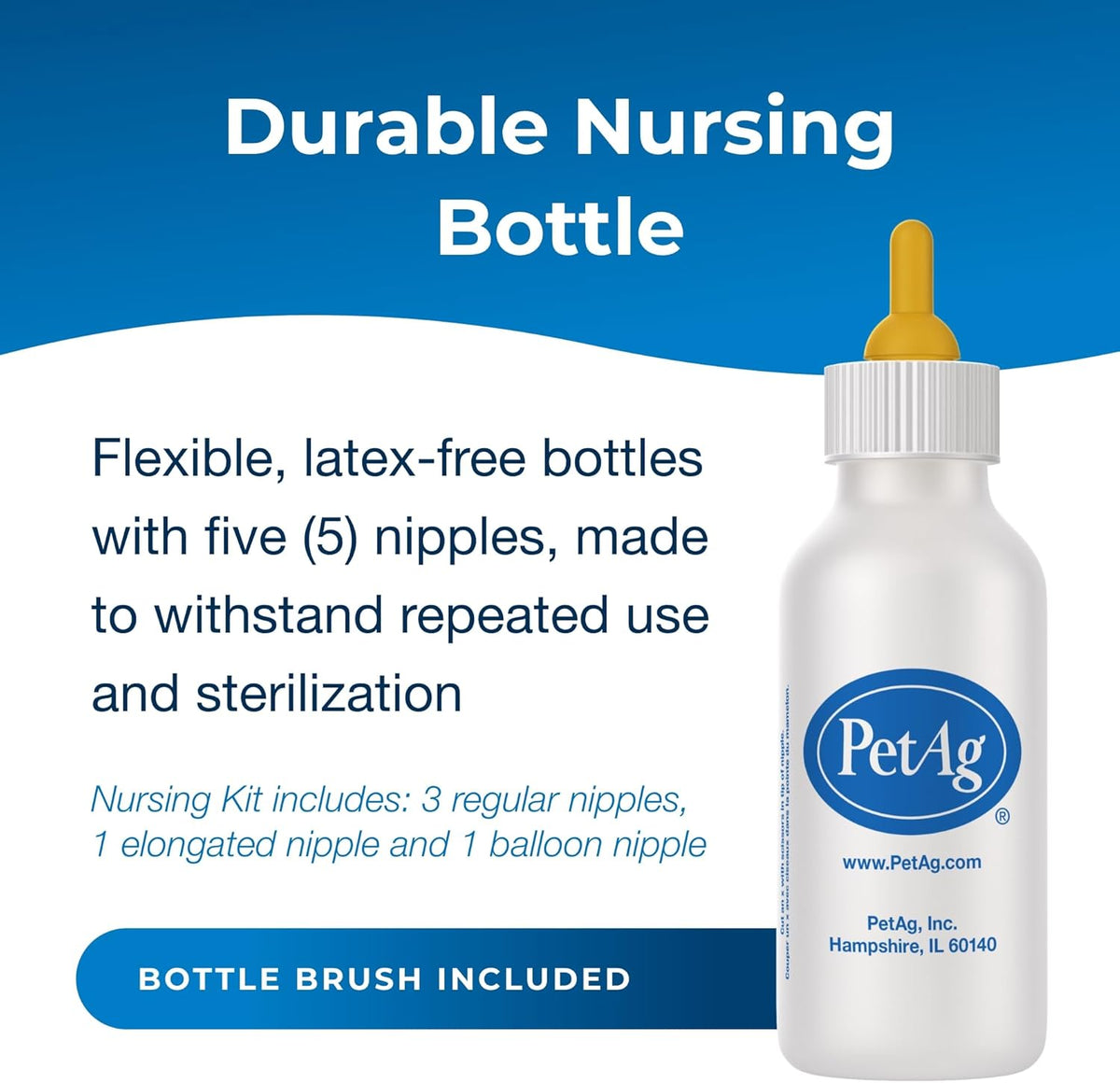 PetAg nursing bottle showing measurement graduation lines clearly