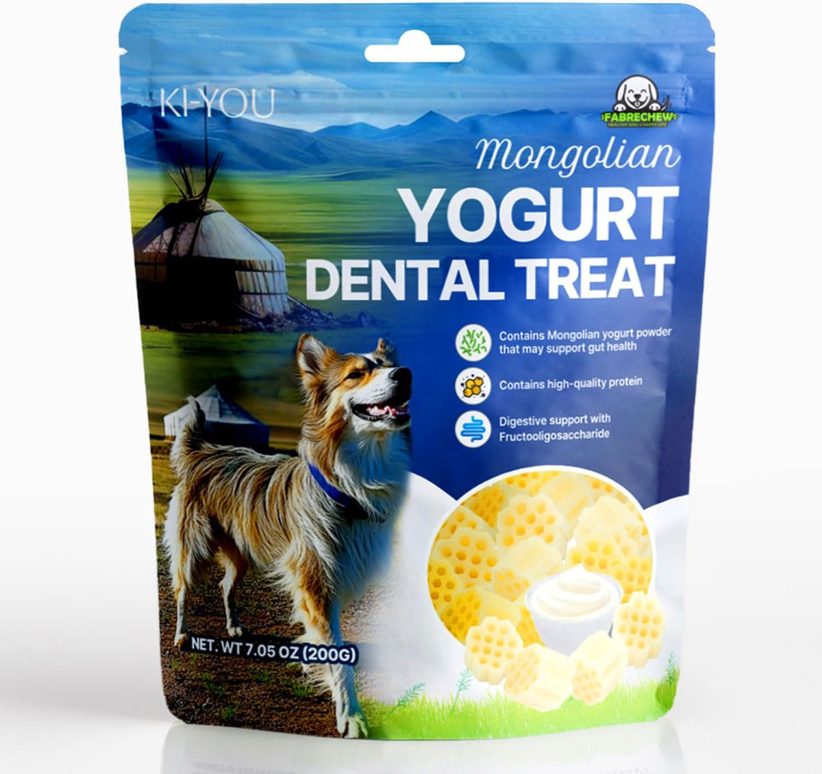 KIYOU Mongolian Yogurt for Dogs - Probiotic & Prebiotic Rich for Gut Health, Soft Honeycomb Shape for Gentle Dental Care, and Sensitive Gums (Chew - Long Type) - Image 10