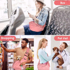 Lukovee hands free cat carrier showing safety hook