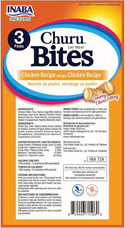 Comparison of Inaba Churu Bites packaging size